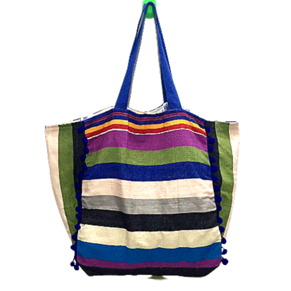 Horizon Blue Striped Tote Bag