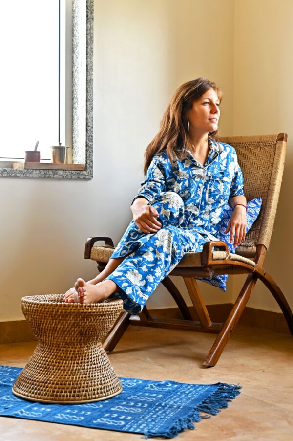 Cotton Pajama Set - Blue Floral