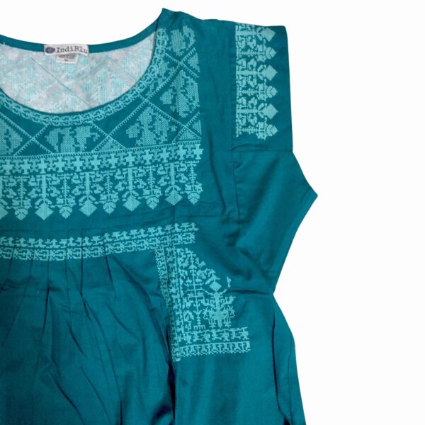 Teal embroidered dress