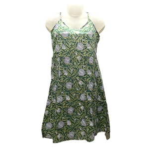 green block print dress 1